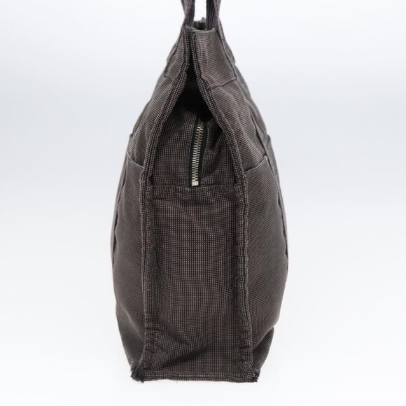 HERMES Her Line MM Hand Bag Nylon Gray Silver Auth - Picture 4 of 15